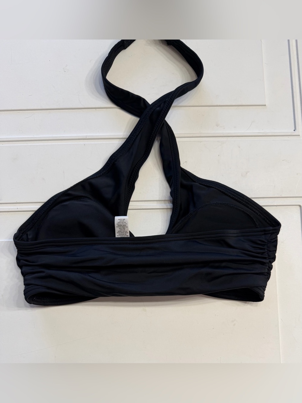 LOFT Beach Women’s Sz M Black Criss Cross Front Bikini Top Swimsuit - Picture 5 of 5